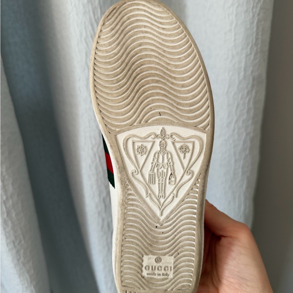 Gucci White Leather Sneaker - Picture 2 of 3